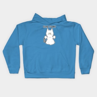 funny cute spooky halloween ghost cat Kids Hoodie